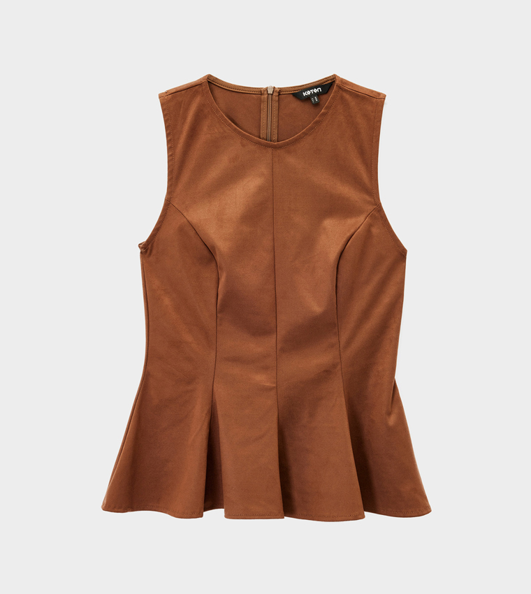كوتون  توبات بلا أكمام  - بني  Sleeveless Tops