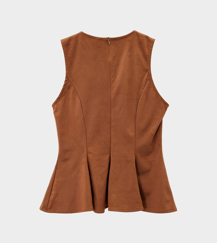 كوتون  توبات بلا أكمام  - بني  Sleeveless Tops