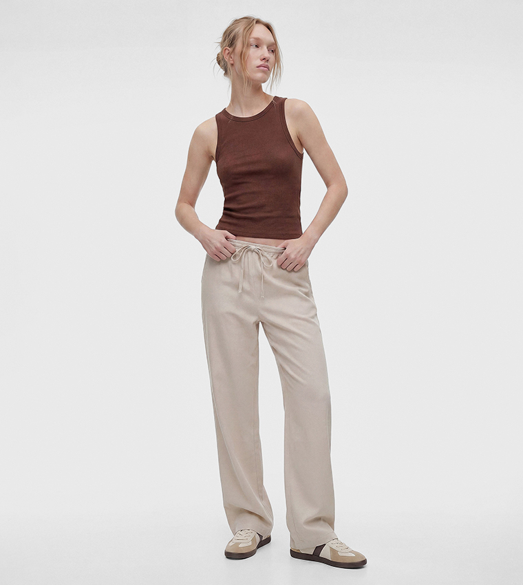 Solid Loose Fit Trousers