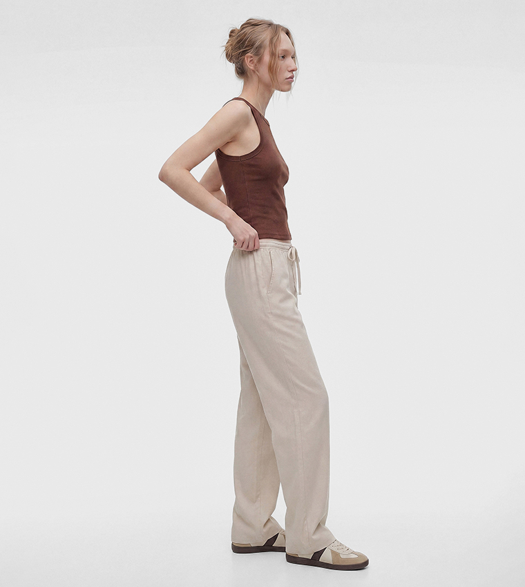Solid Loose Fit Trousers
