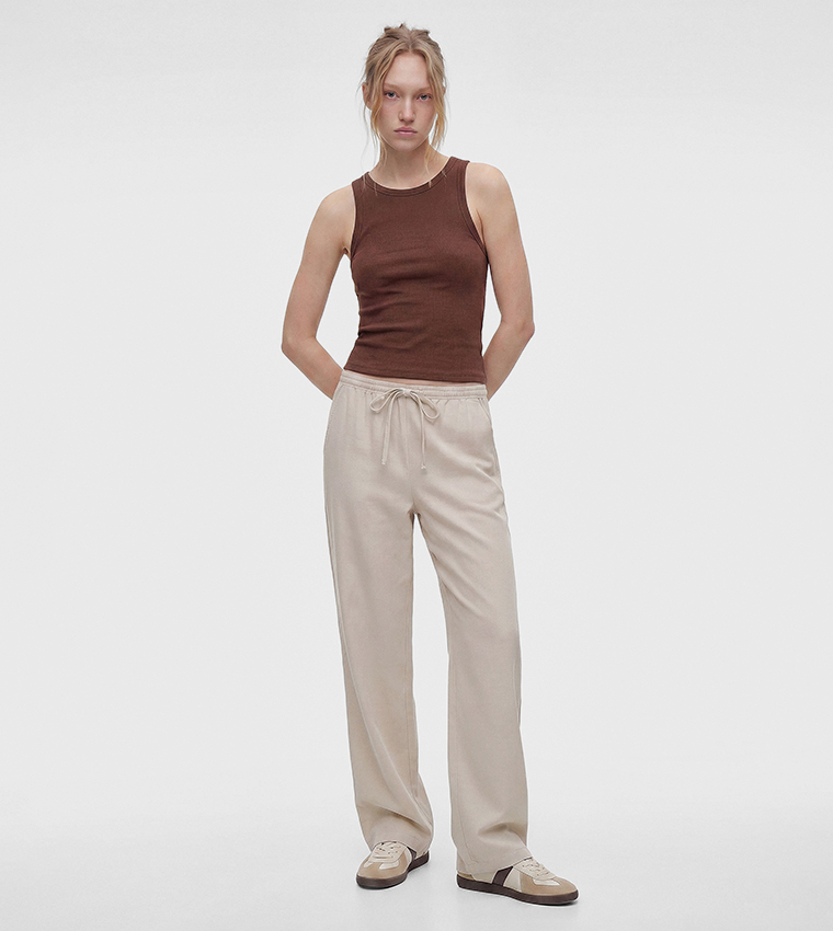Solid Loose Fit Trousers