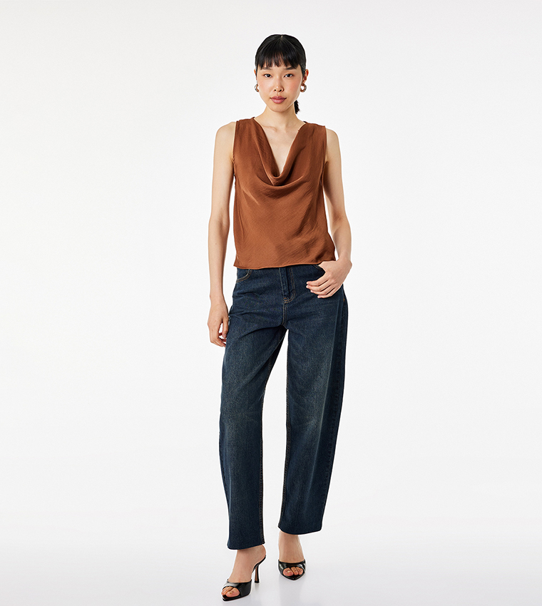 Koton  Sleeveless Tops - Brown Sleeveless Tops
