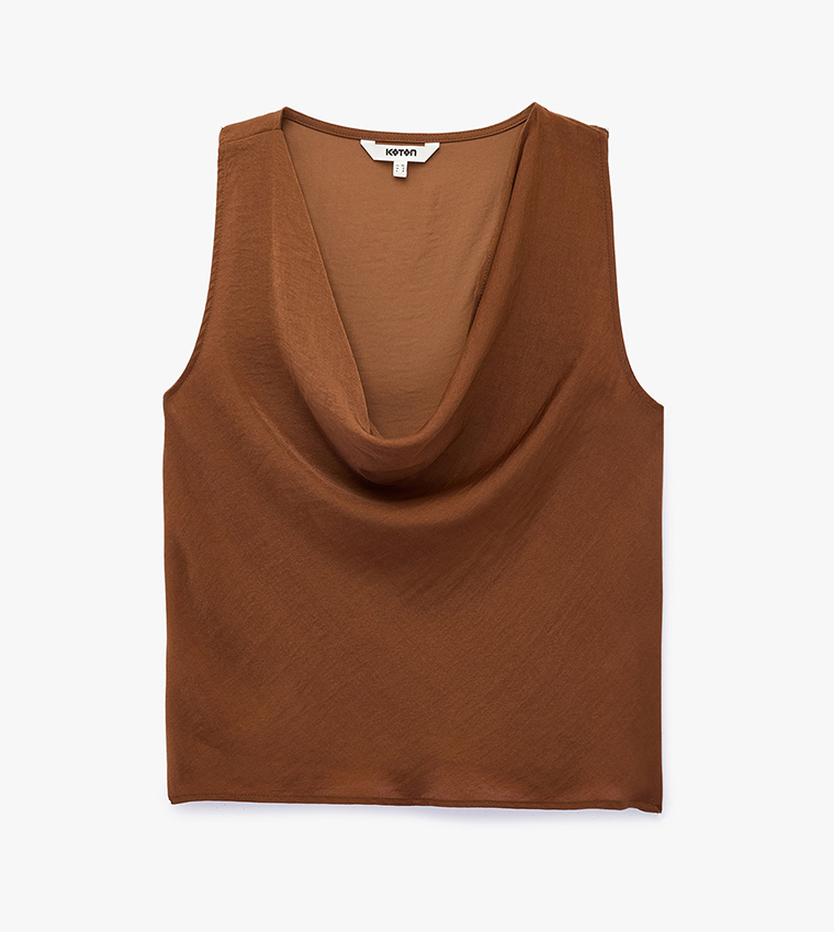 Koton  Sleeveless Tops - Brown Sleeveless Tops