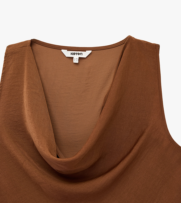 Koton  Sleeveless Tops - Brown Sleeveless Tops
