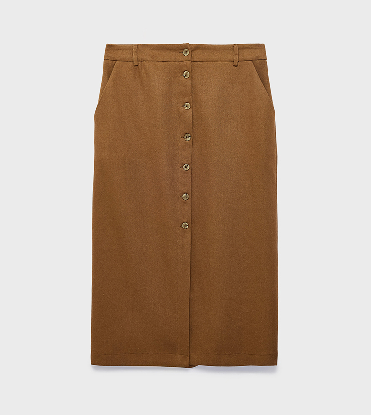 كوتون  تنانير ميدي - بني  Midi Skirts