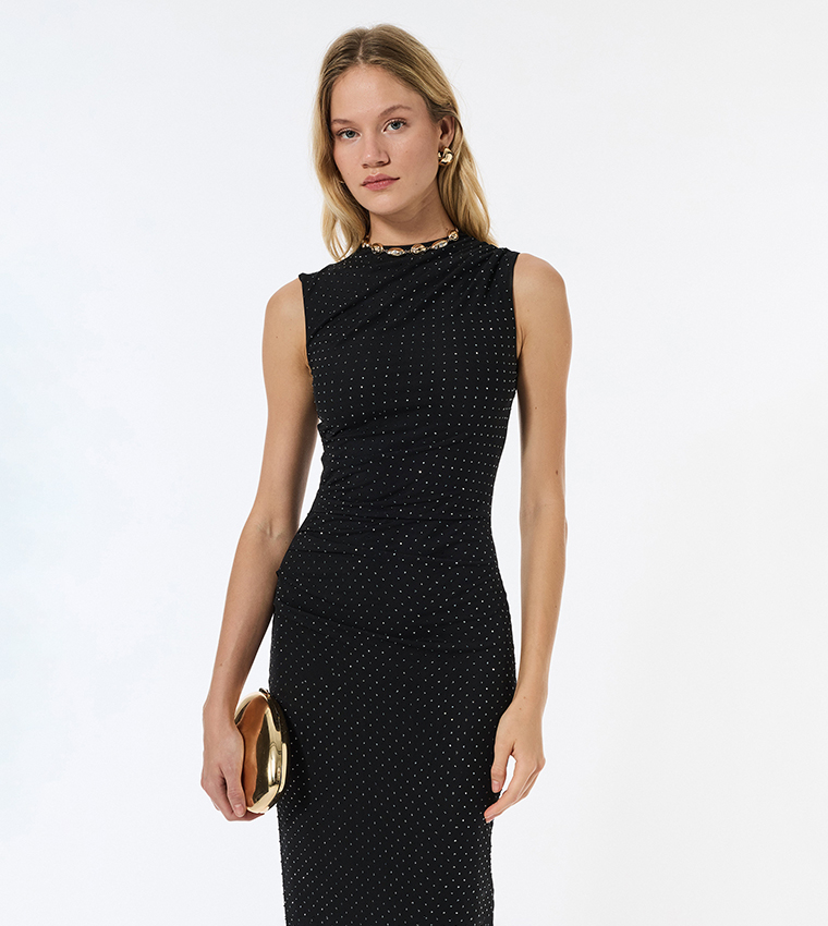 Embellished Sleeveless Pencil Dress