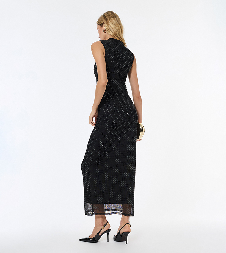 Embellished Sleeveless Pencil Dress