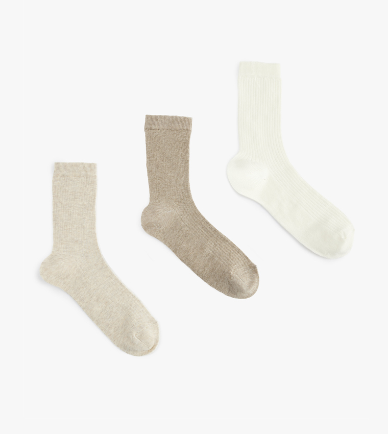 3-Pack Solid Calf Length Socks