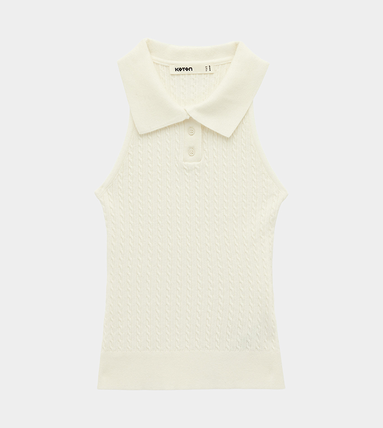 Koton  Sleeveless Tops - Beige Sleeveless Tops