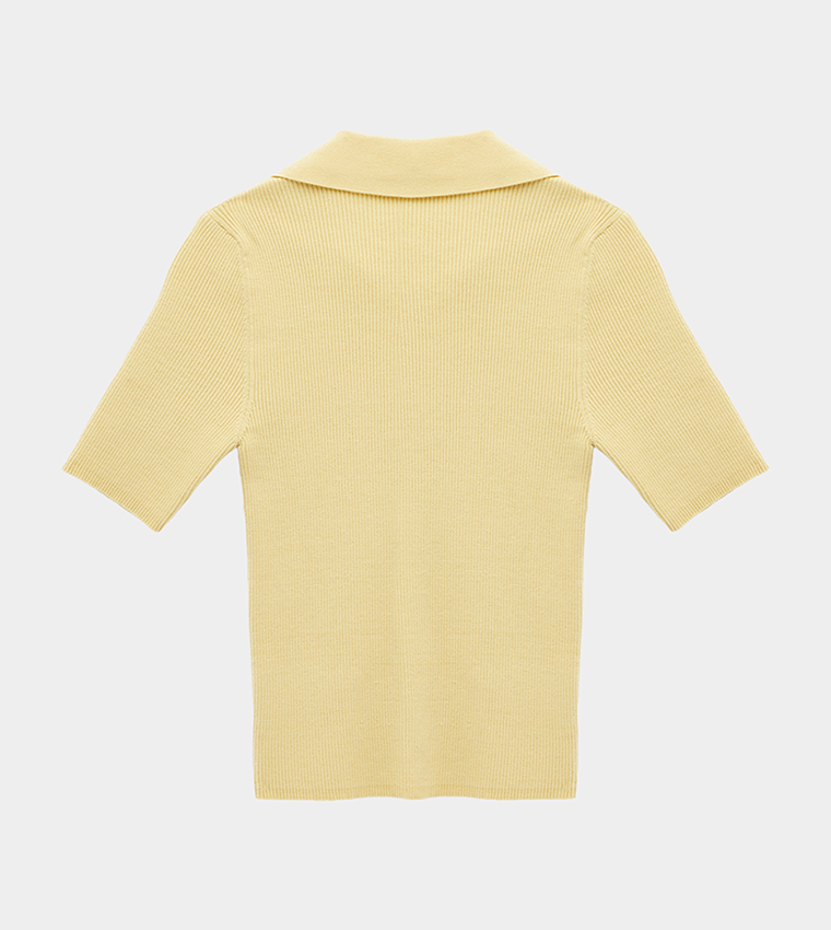 كوتون  سترات بياقة دائرية - أصفر Round Neck Sweaters