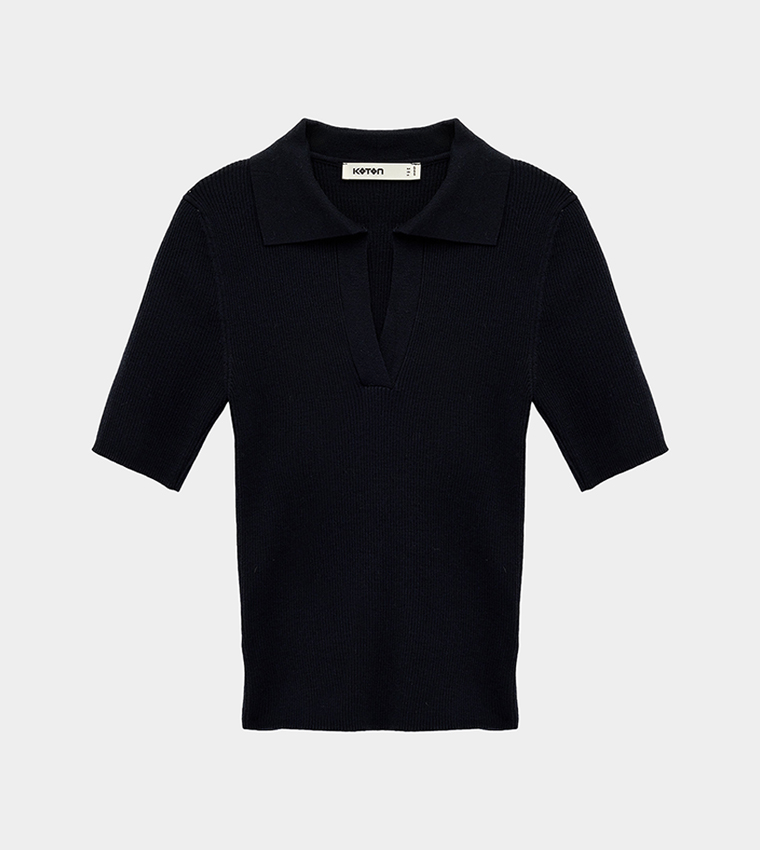 Koton  Round Neck Sweaters - Navy Round Neck Sweaters