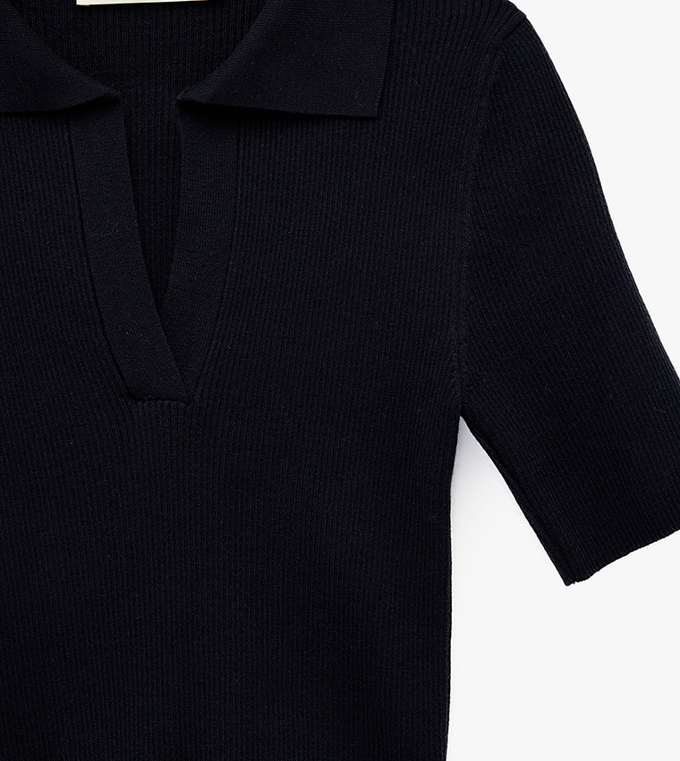 Koton  Round Neck Sweaters - Navy Round Neck Sweaters