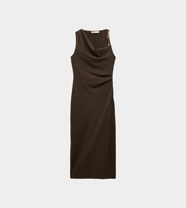 كوتون  فساتين ميدي  - بني  Midi Dresses