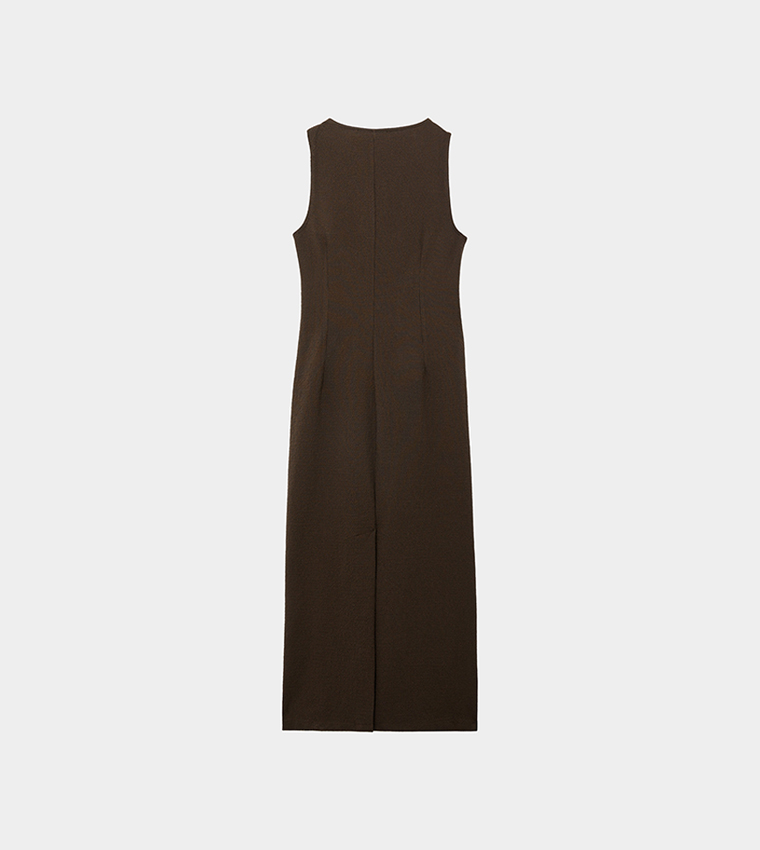 كوتون  فساتين ميدي  - بني  Midi Dresses