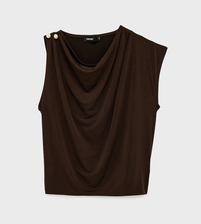 Solid Cowl Neck Top