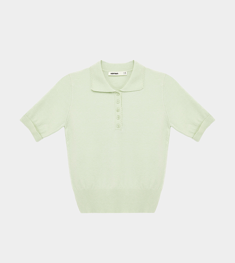 كوتون  سترات بياقة V  - أخضر V-neck Sweaters