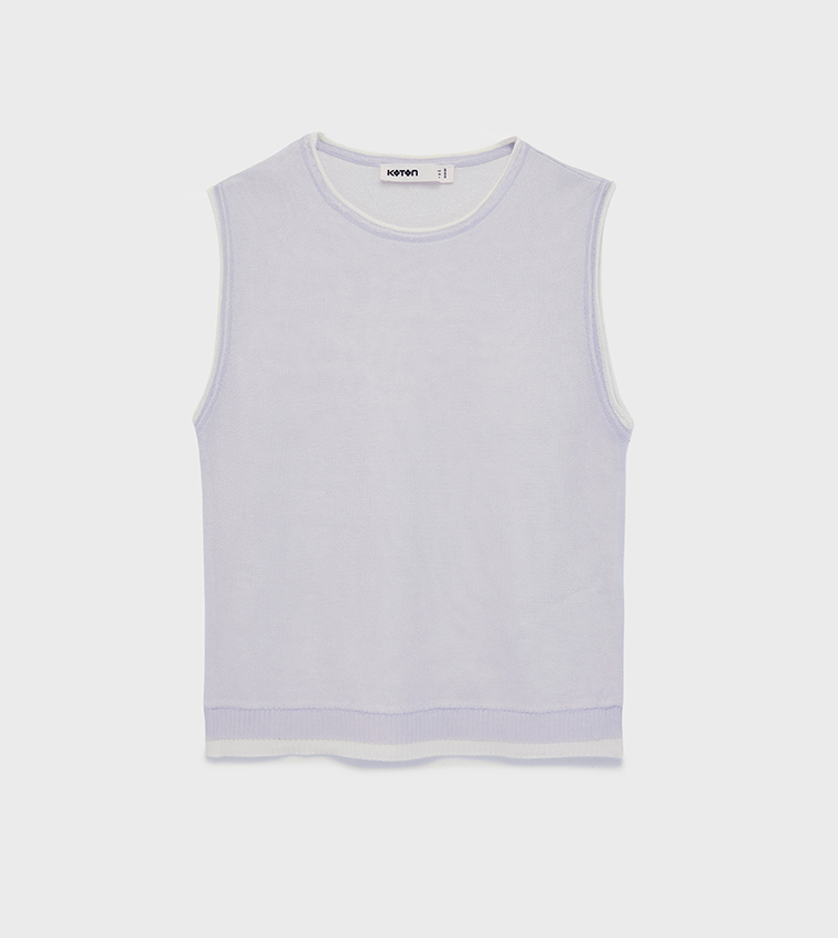 Koton  Sleeveless Tops - Lavender Sleeveless Tops