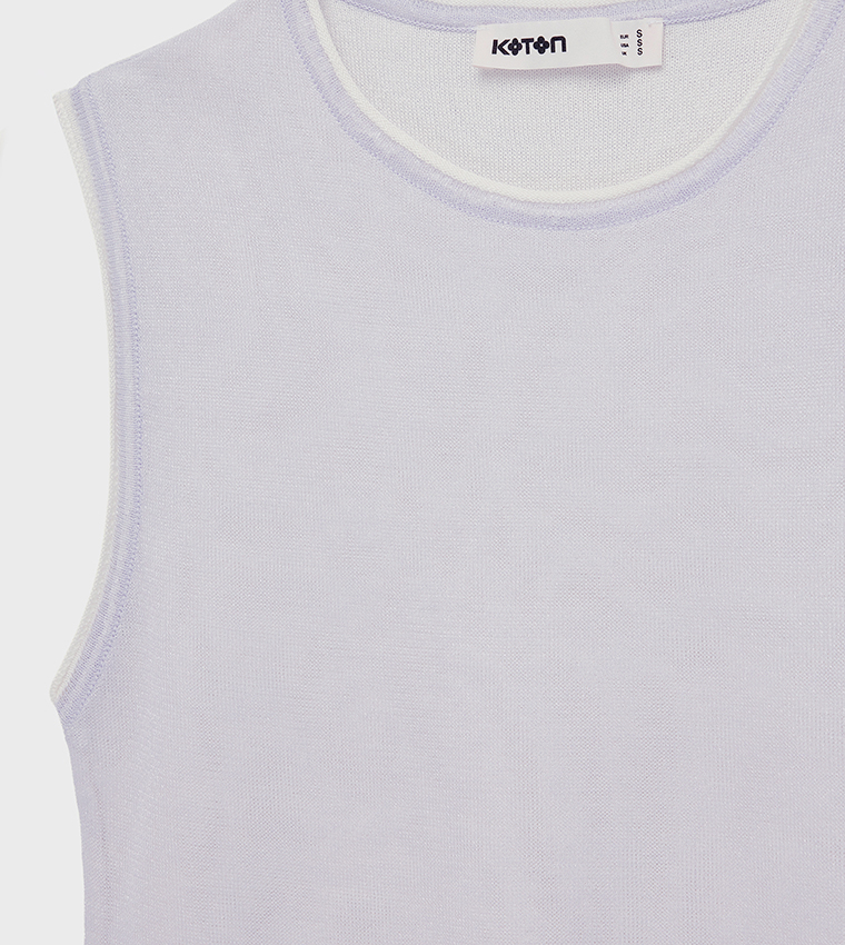 Koton  Sleeveless Tops - Lavender Sleeveless Tops