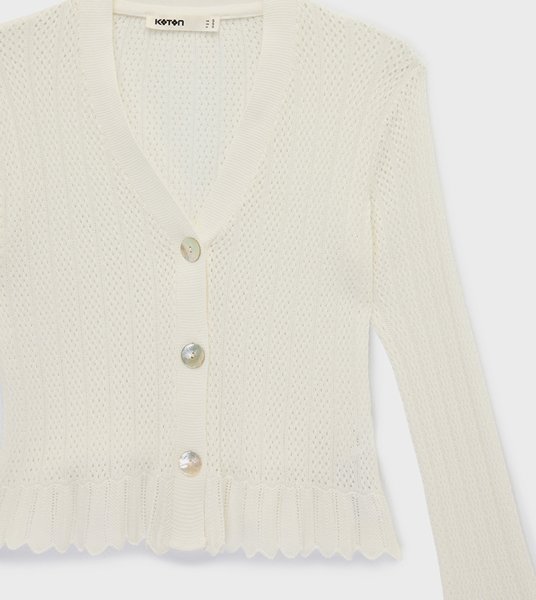 Long Sleeves Mesh Knitted Cardigan