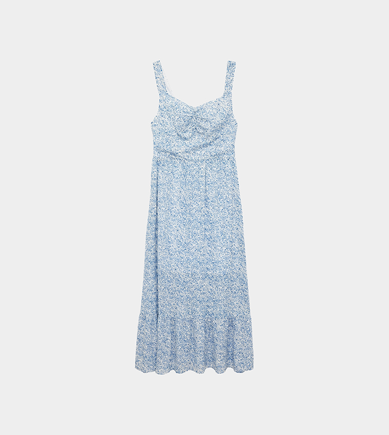 Printed Strappy Maxi Dress