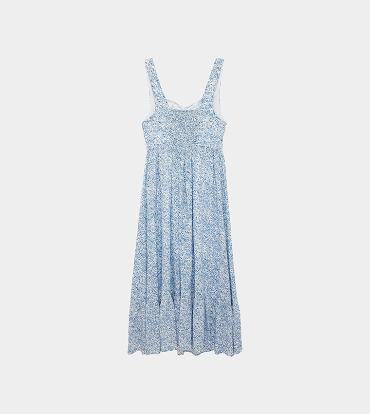 Printed Strappy Maxi Dress