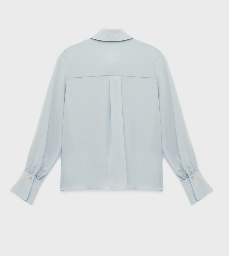 قميص سادة كم طويل 