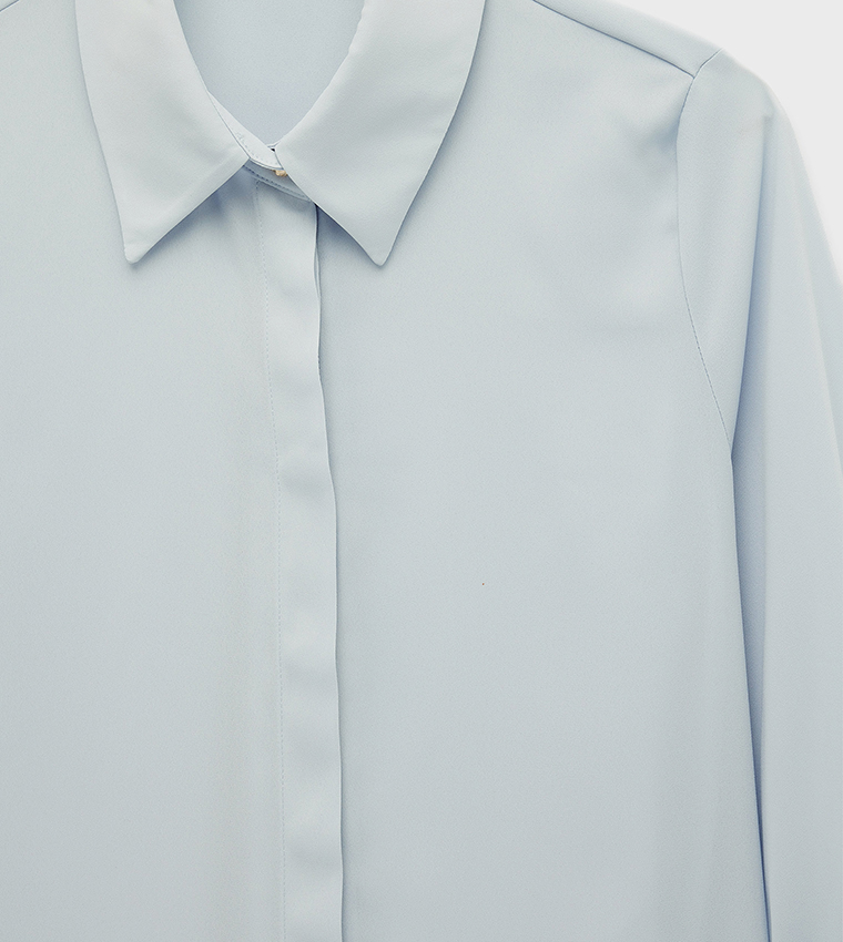 قميص سادة كم طويل 