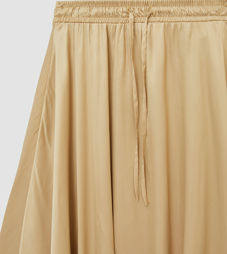 Solid Flared Maxi Skirt