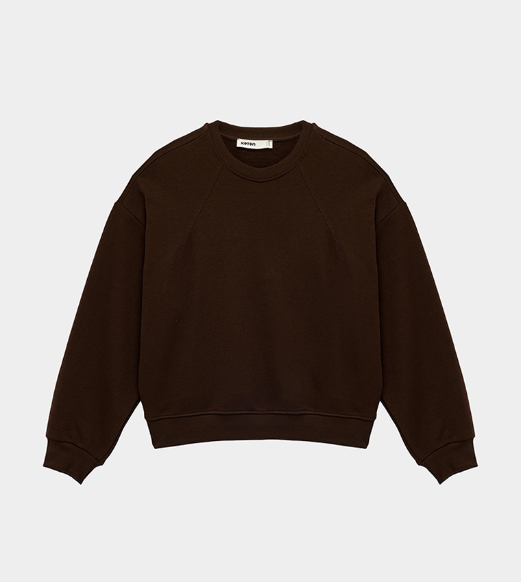 Solid Crew Neck Sweatshirt