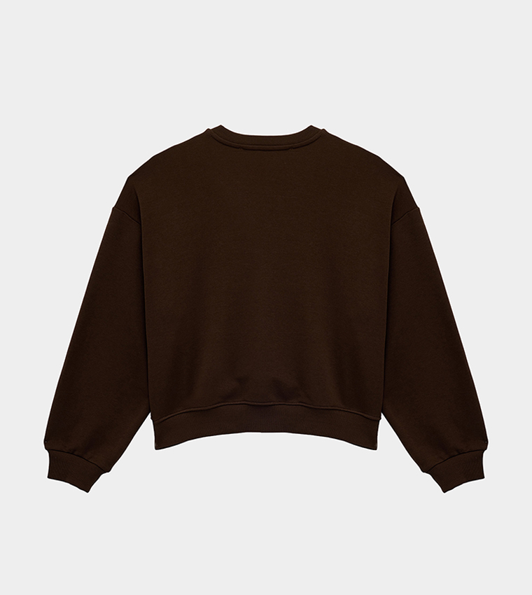 Solid Crew Neck Sweatshirt