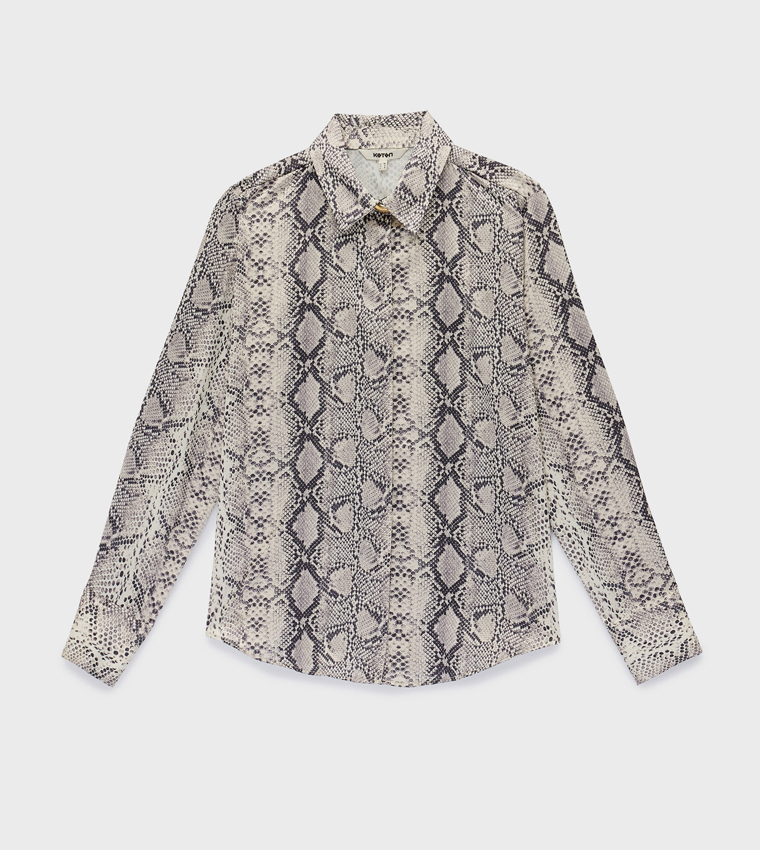 Printed Long Sleeves Satin Shirt