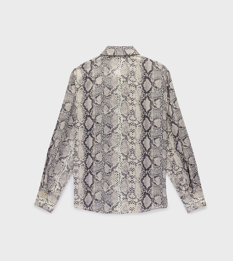 Printed Long Sleeves Satin Shirt