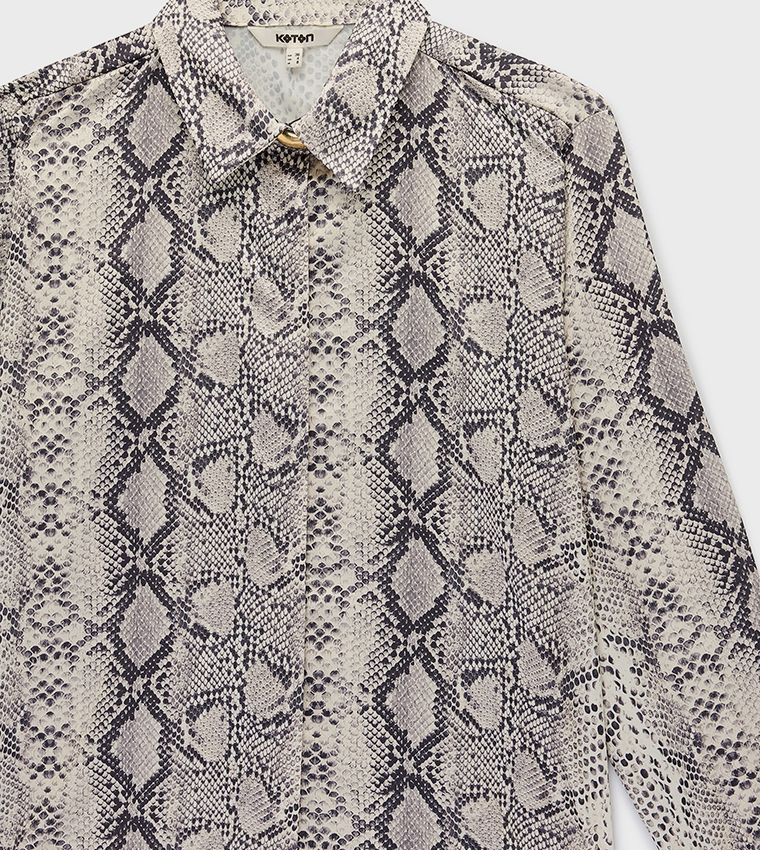 Printed Long Sleeves Satin Shirt