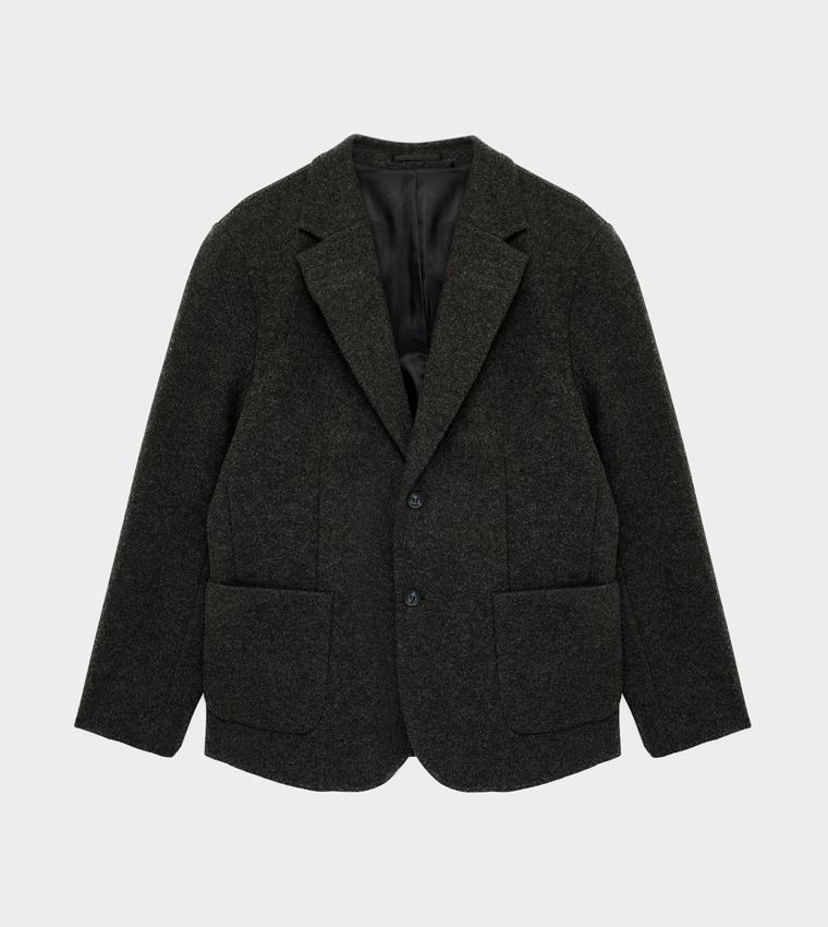 Solid Single Breasted Blazer