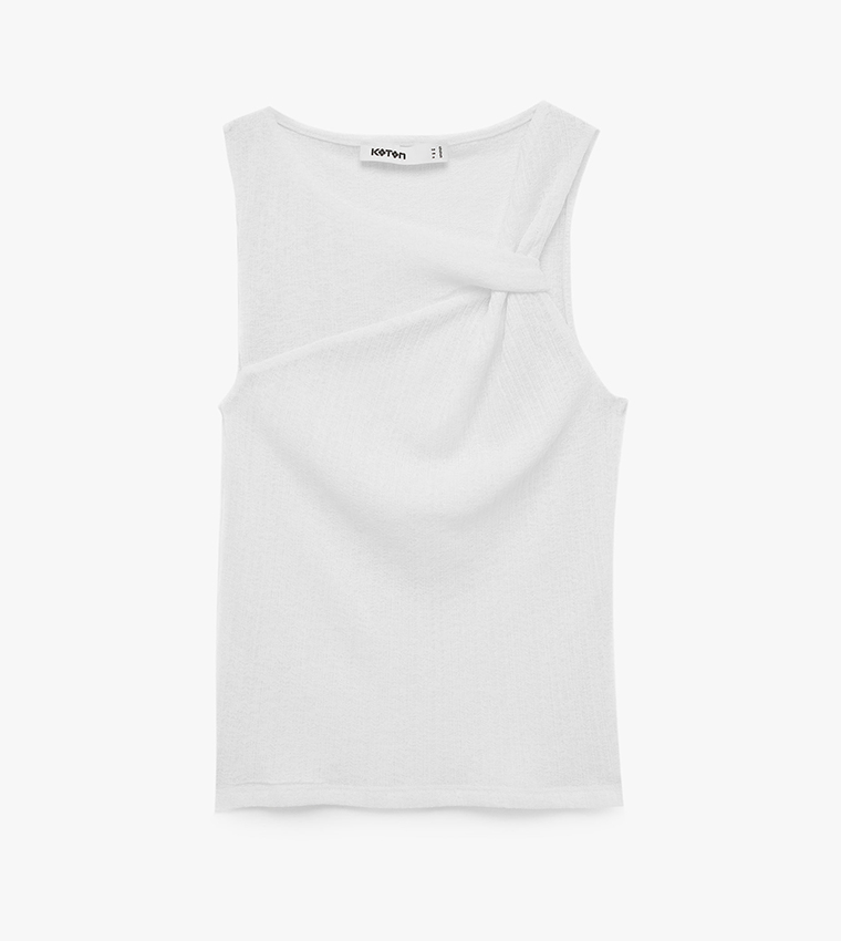 Solid Knot Detail Sleeveless Top