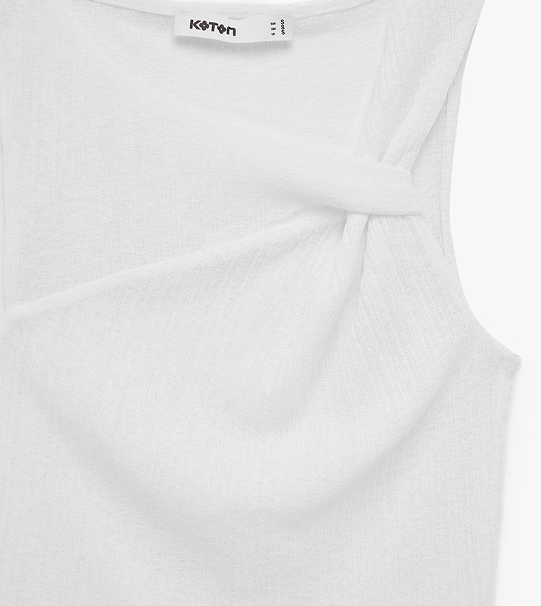Solid Knot Detail Sleeveless Top