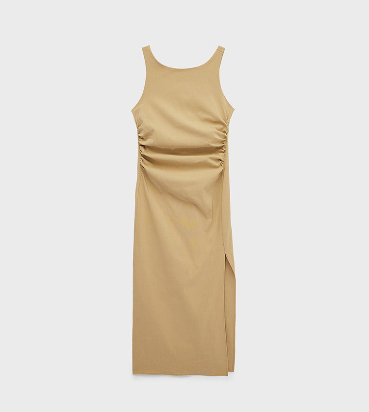 كوتون  فساتين ميدي  - بيج Midi Dresses