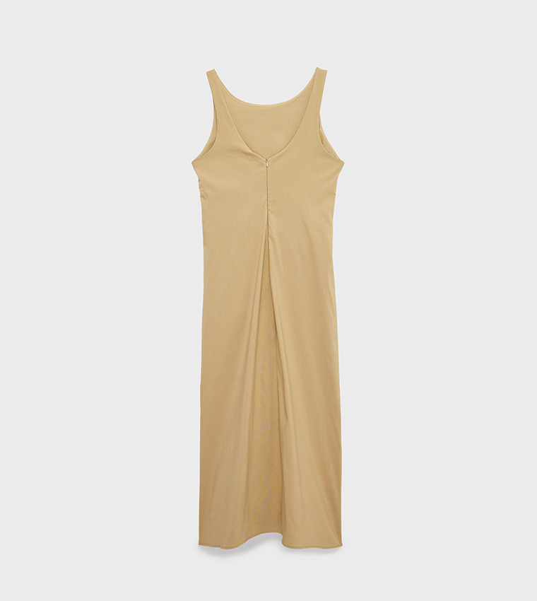 كوتون  فساتين ميدي  - بيج Midi Dresses