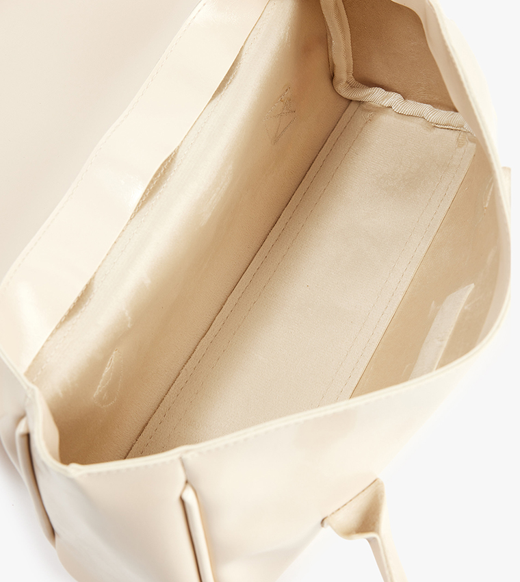 Solid Faux Leather Shoulder Bag