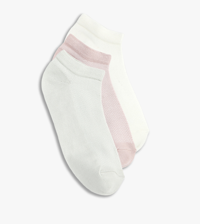 3-Pack Solid No Show Socks