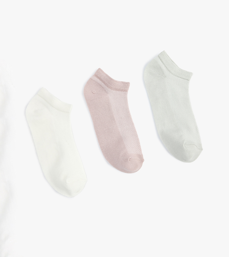 3-Pack Solid No Show Socks