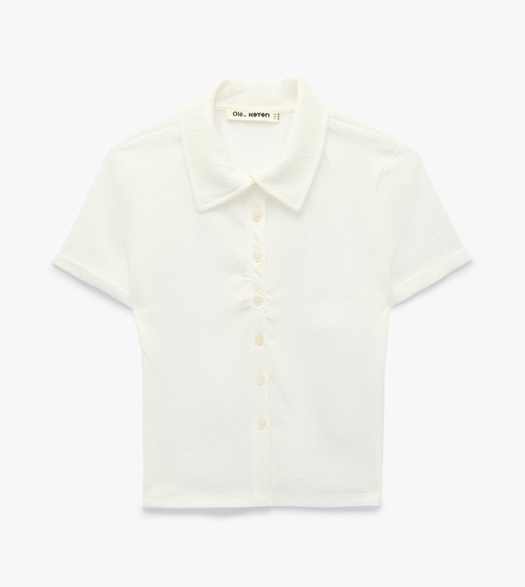 Textured Short Sleeves Shirt