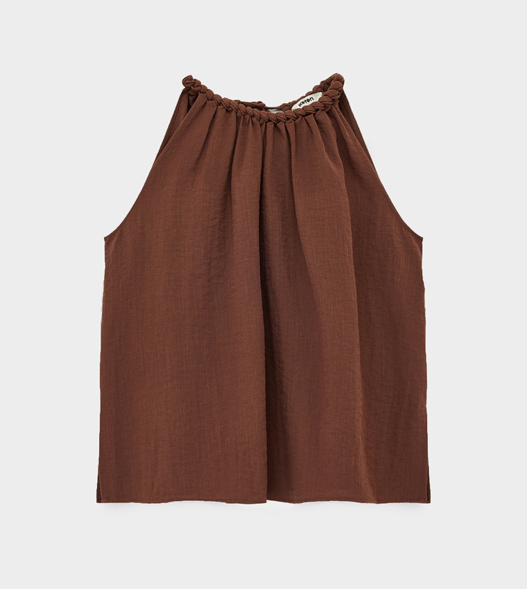 Koton  Sleeveless Tops - Brown Sleeveless Tops