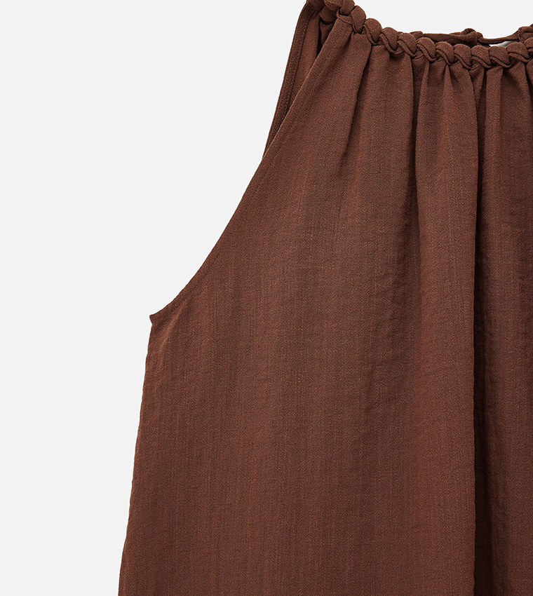 Koton  Sleeveless Tops - Brown Sleeveless Tops