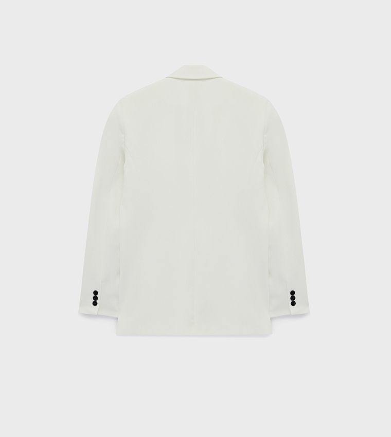 Solid Double Breasted Long Sleeves Blazer