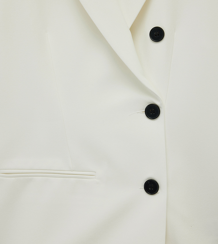 Solid Double Breasted Long Sleeves Blazer