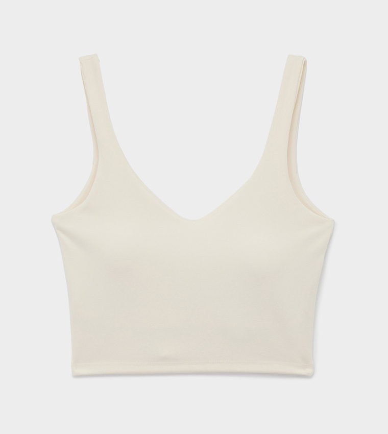 Solid V-Neck Active Tank Top