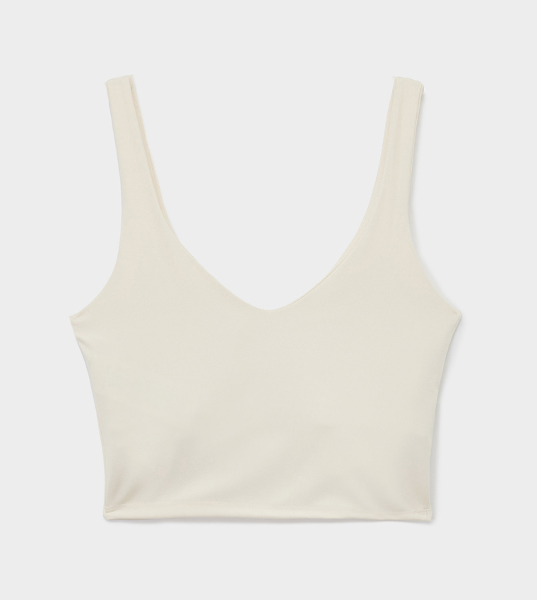 Solid V-Neck Active Tank Top