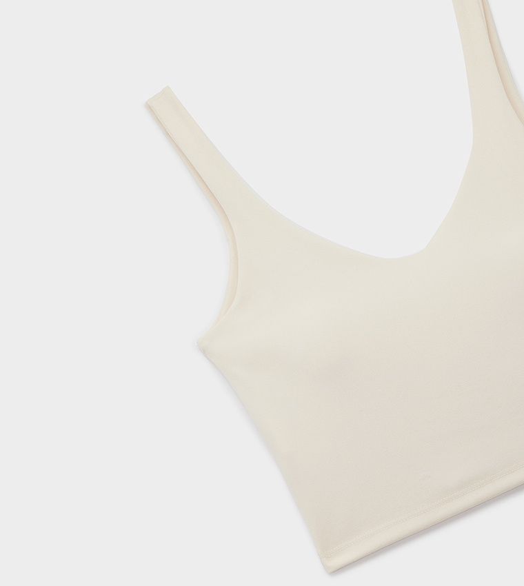 Solid V-Neck Active Tank Top