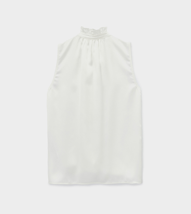 كوتون  توبات بلا أكمام  - أبيض Sleeveless Tops